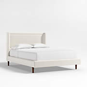 Waveland Ivory and Natural Stripe Upholstered Kids Full Bed
