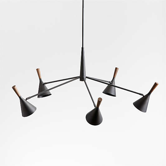 Weston Black Mid-Century Modern Chandelier Light