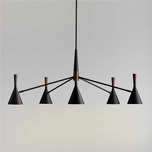 Weston Black Mid-Century Modern Chandelier Light