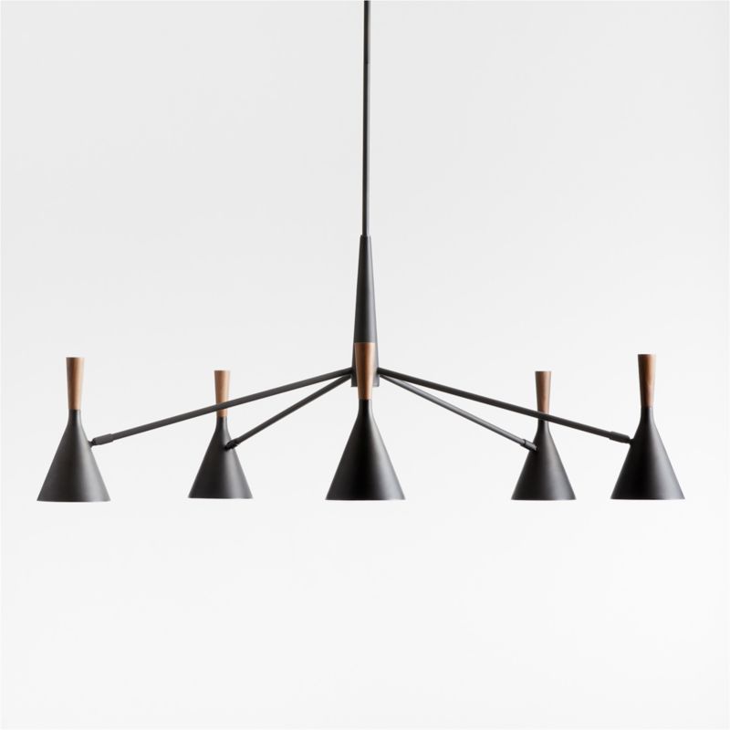 Weston Black Mid-Century Modern Chandelier Light