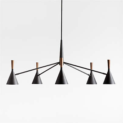 Weston Black Mid-Century Modern Chandelier Light