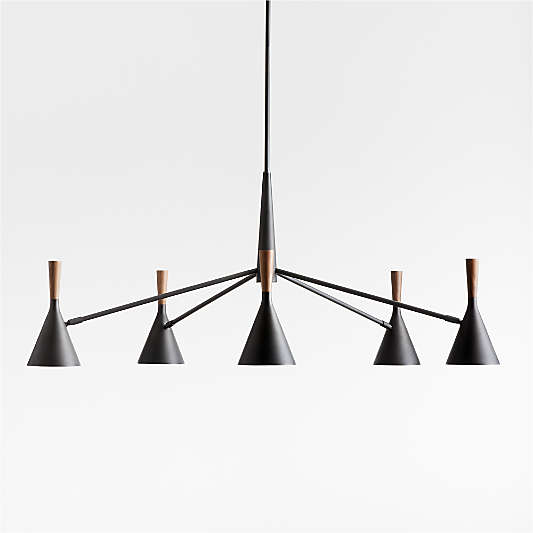 Weston Black Mid-Century Modern Chandelier Light