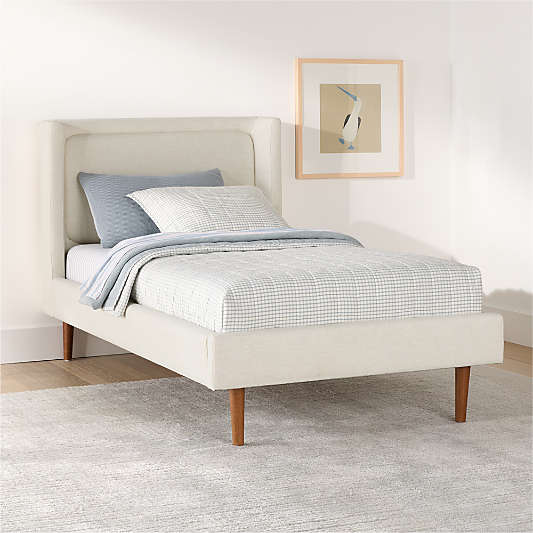Weston Natural Cream Upholstered Kids Bed