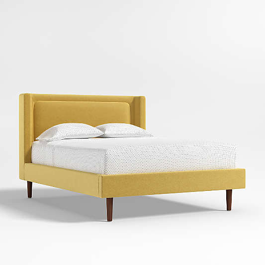 Weston Tuscan Yellow Boucle Upholstered Kids Queen Bed