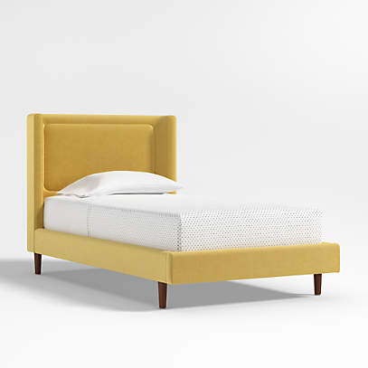 Yellow store tufted bed