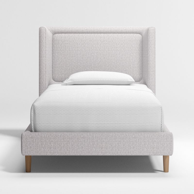 Weston Grey Upholstered Kids Twin Bed + Reviews | Crate & Kids