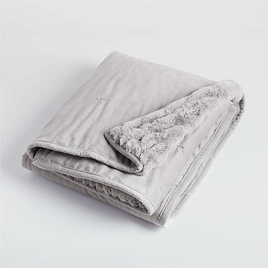 Weynn Faux Fur Reversible Silver Blanket