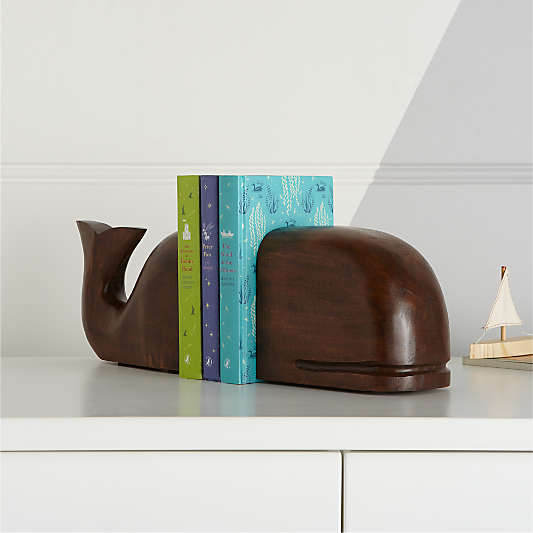 Whale Wooden Bookends