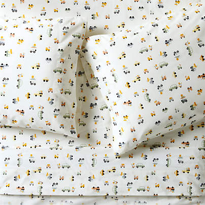 Stay Cool Wheely Cool 100% Organic Cotton Kids Full Sheet Set