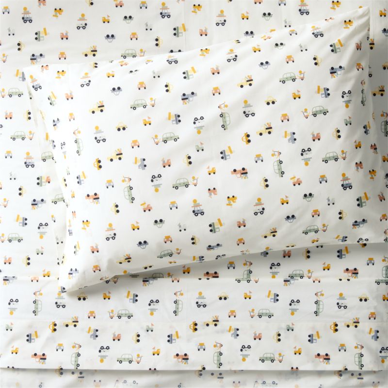 Stay Cool Wheely Cool Organic Cotton Kids Twin Sheet Set - image 0 of 6