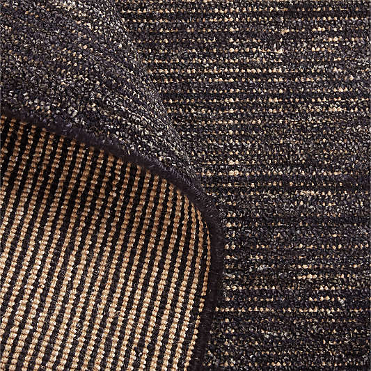 Whistler Viscose and Jute Blend Handwoven Charcoal Black Area Rug 12'x15'