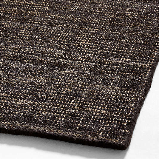 Whistler Viscose and Jute Blend Distressed Charcoal Black Area Rug