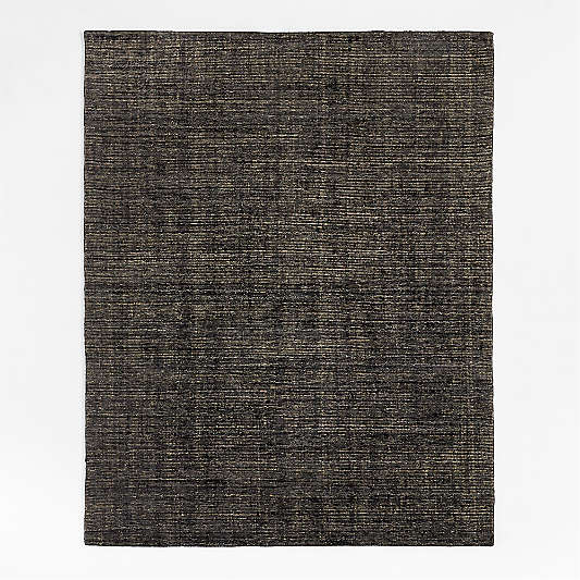 Whistler Viscose and Jute Blend Distressed Charcoal Black Area Rug