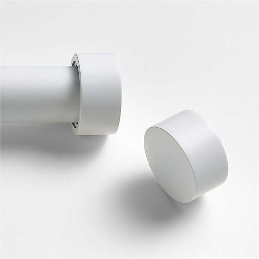 Matte White 1" Circle End Cap Finials, Set of 2