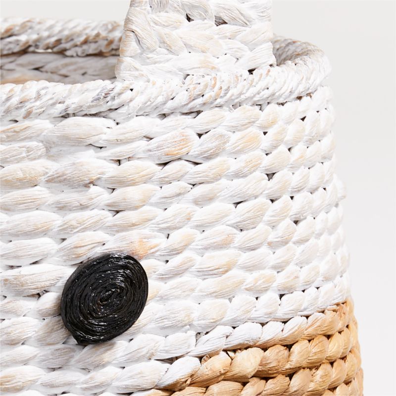 White Arctic Fox Woven Floor Storage Bin - image 6 of 7