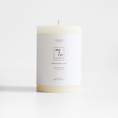 View White Beeswax Pillar Candle 3"x4" details