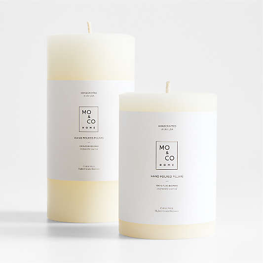 White Beeswax Pillar Candles