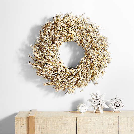 Large Faux White Mini Berry Holiday Wreath 32"