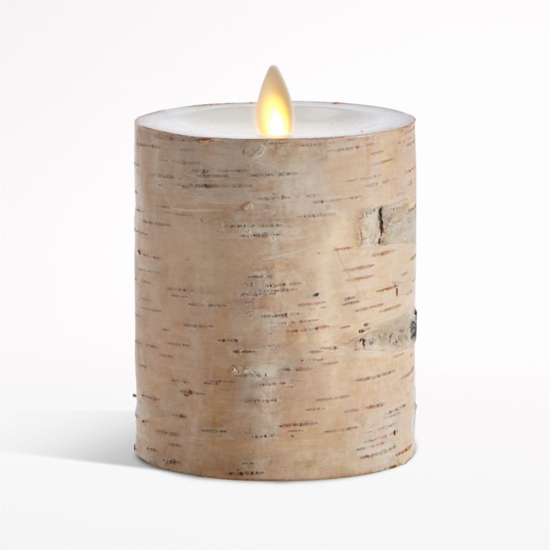 White Birch 3x4 Flameless Pillar Candle - image 0 of 6