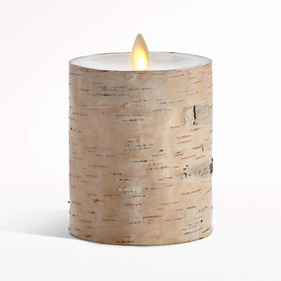 White Birch 3x4 Flameless Pillar Candle