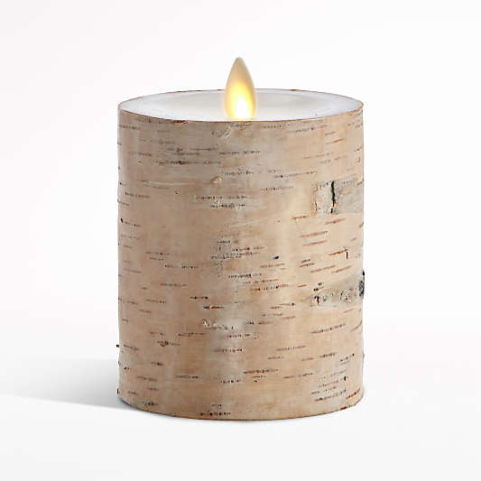 White Birch 3x4 Flameless Pillar Candle