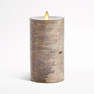 View White Birch 3x6 Flameless Pillar Candle details