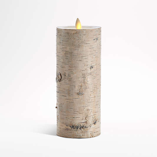 White Birch 3x8 Flameless Pillar Candle