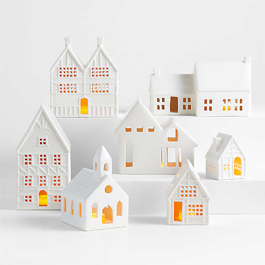 White Ceramic Holiday Houses