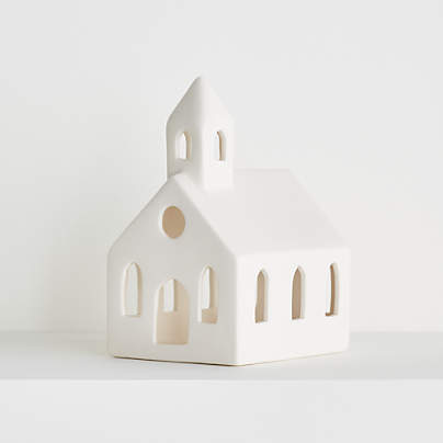 White Ceramic Holiday Church