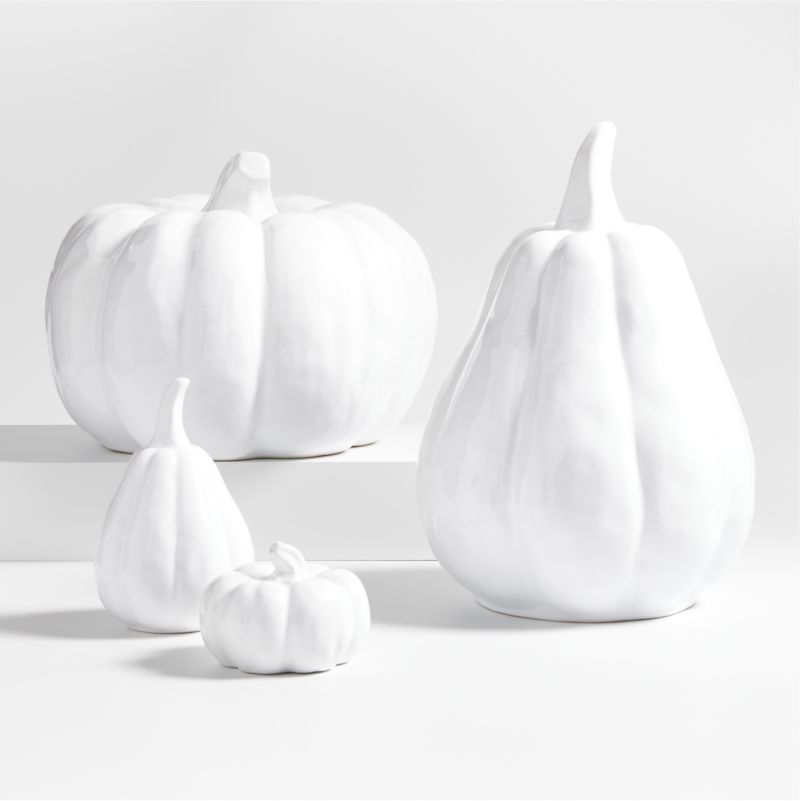 Large White Ceramic Pumpkin - image 2 of 12