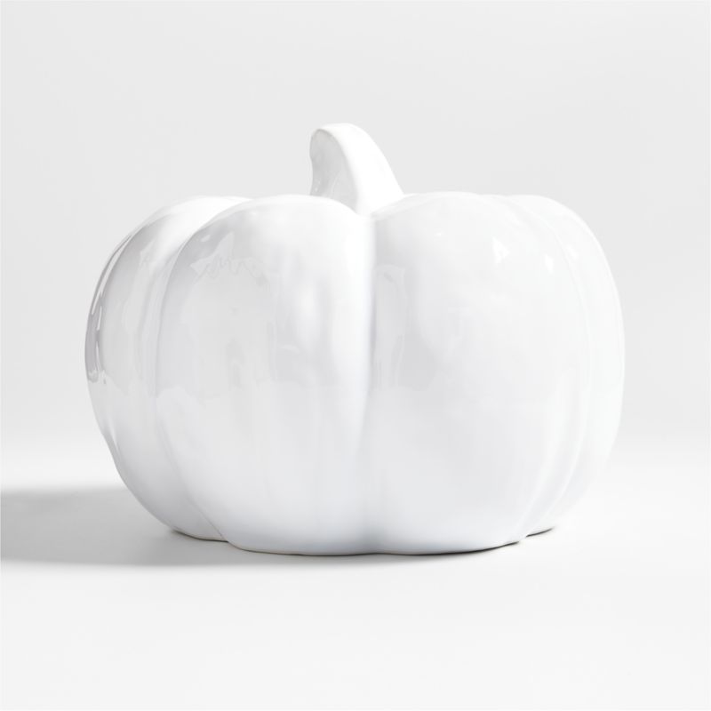 Large White Ceramic Pumpkin - image 0 of 12