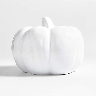 Large White Ceramic Pumpkin