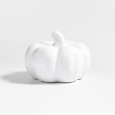 View Small White Ceramic Pumpkin details