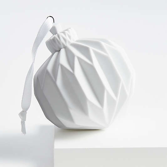 White Ceramic Ribbed Onion Ornament