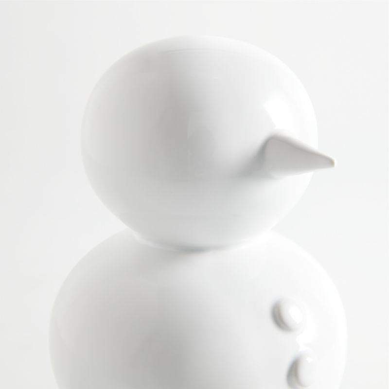 Medium White Holiday Ceramic Snowman 9.5" - image 5 of 6