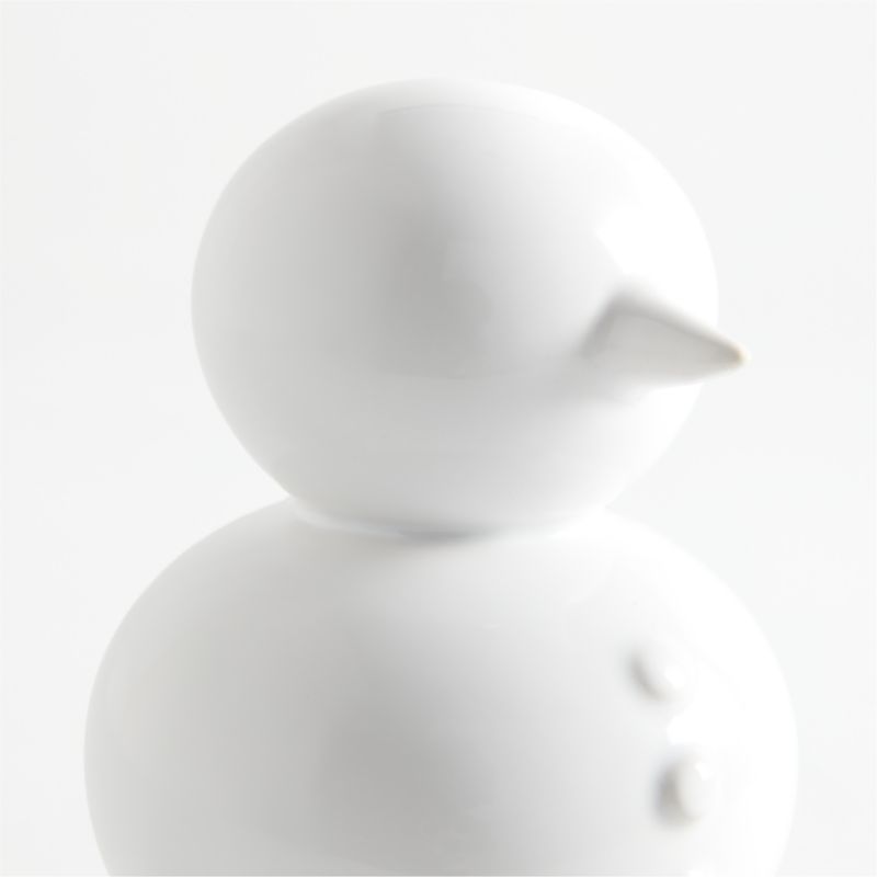 Small White Holiday Ceramic Snowman 6.5" - image 5 of 6