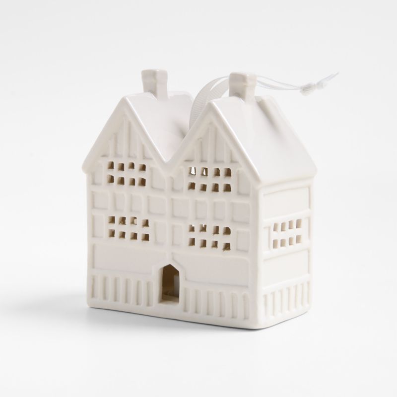 White Ceramic Storefront Christmas Ornament - image 6 of 7