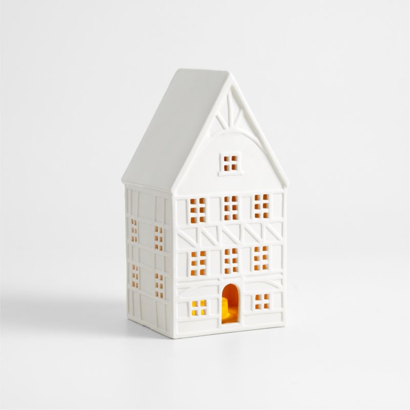 White Ceramic Holiday Townhouse - image 0 of 9