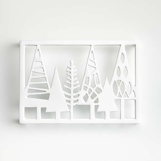 White Christmas Tree Trivet