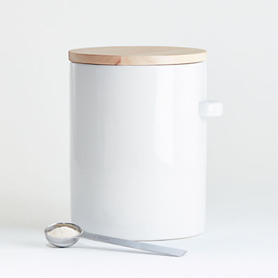 View Aspen Large White Ceramic Canister with Scoop details