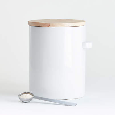 Aspen Large White Canister with Scoop