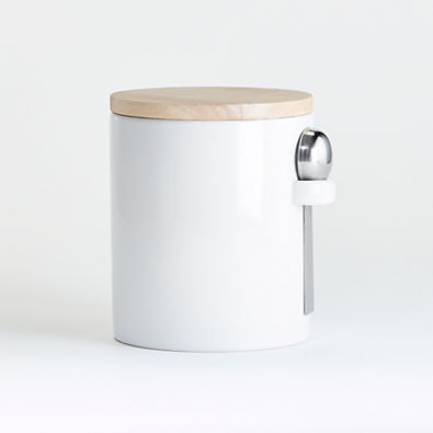 View Aspen Medium White Ceramic Canister with Scoop details