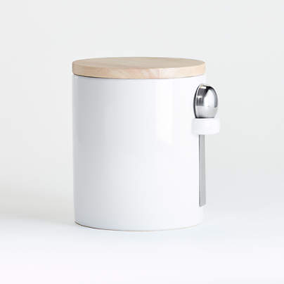 Aspen Medium White Canister with Scoop