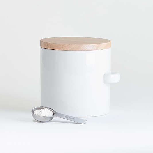 Aspen Small White Canister with Scoop