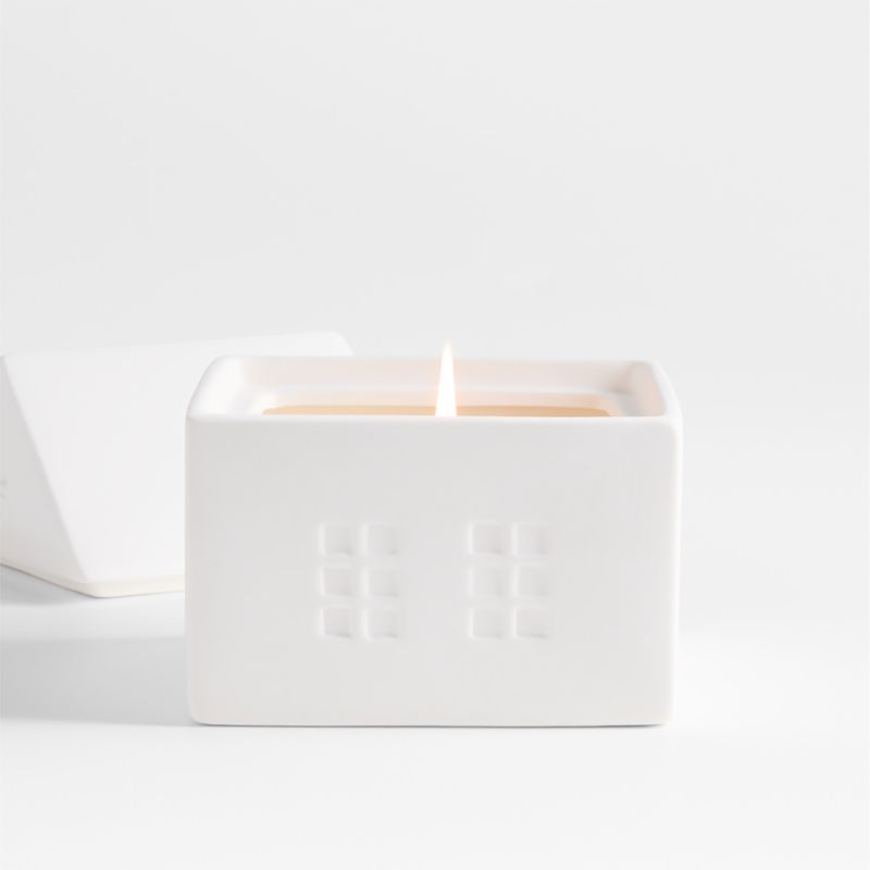 White Ceramic House 1-Wick Holiday Scented Candle - Balsam and Peppermint - image 5 of 7