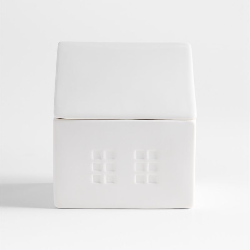 White Ceramic House 1-Wick Holiday Scented Candle - Balsam and Peppermint - image 0 of 7