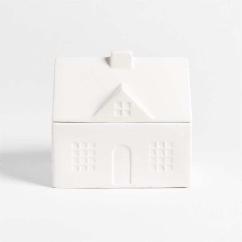 White Ceramic House 2-Wick Holiday Scented Candle - Balsam and Peppermint - image 0 of 7