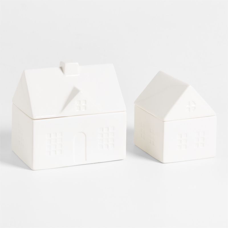 White Ceramic House 2-Wick Holiday Scented Candle - Balsam and Peppermint - image 4 of 7