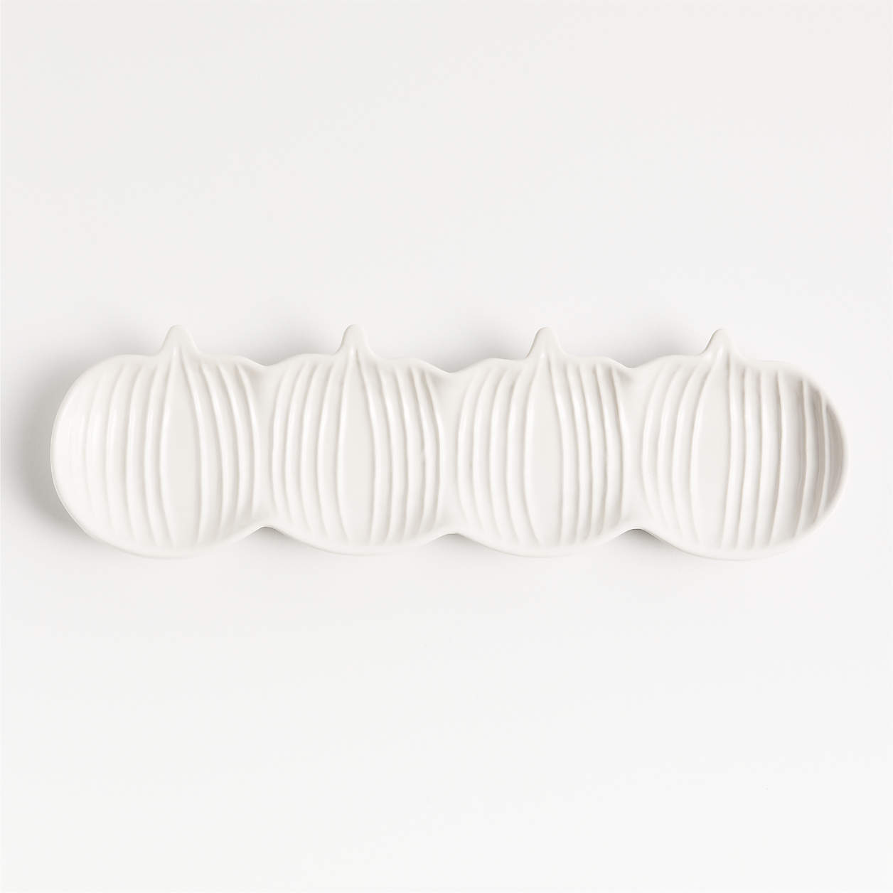 White Ceramic Pumpkin Serving Tray + Reviews Crate & Barrel