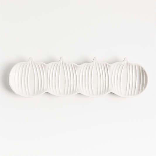 White Ceramic Pumpkin Serving Tray